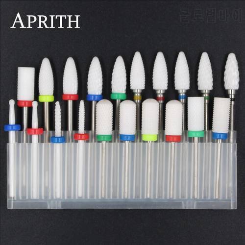 APRITH 20 Type Ceramic Nail Drill Bit Manicure for Machine Rotary Milling Cutter Electric Nail Drill Accessories Nail Art Tools