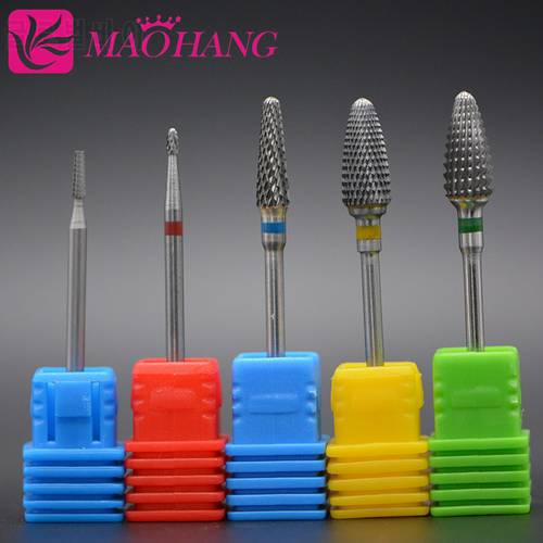 MAOHANG 1pcs Tungsten Carbide Cutter Burrs Nail Drill Bit Metal Bits For Electric Manicure Nail Drill Accessories