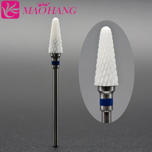 MAOHANG 1PCS Bullet Ceramic Nail Drill Bit Nail File Cutter for Electric Manicure Machine Nail Art Tool Nail Drill Accessory