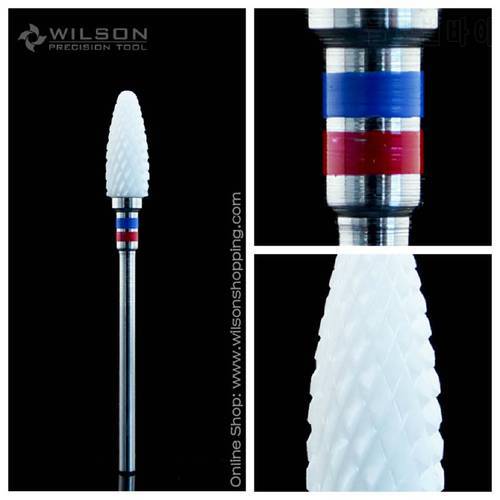 Bullet Shape - Fine - White Ceramic - (6400601) - WILSON Ceramic Nail Drill Bit & Zirconia Ceramic Dental Burs