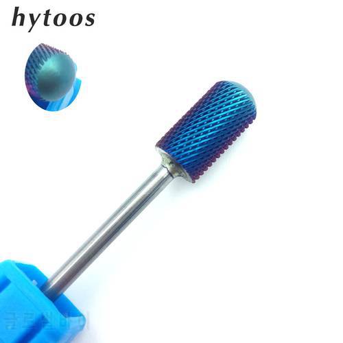 HYTOOS Round Top Carbide Nail Drill Bit 3/32 Blue Tungsten Carbide Burr Manicure Bits Drill Accessories Milling Cutter Tools