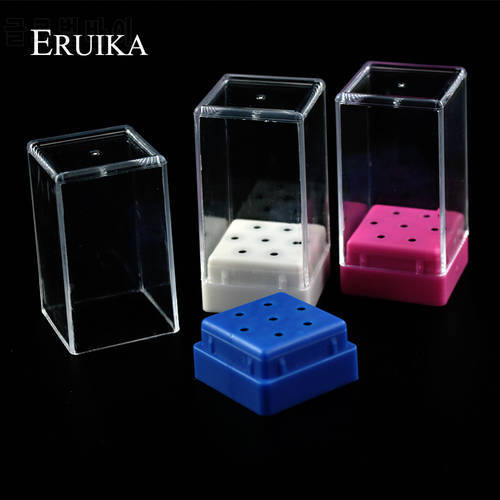 1PCS 7 Holes Acrylic Nail Drill Bit Exhibitio Holder Plastic Display Stand Empty Container Accessory for Manicure Organizer