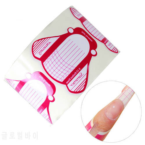 100Pcs Nail Art Tips Extension Forms Guide French DIY Tool Acrylic UV Gel