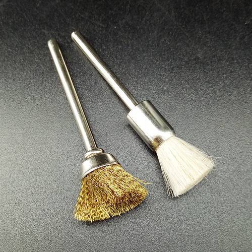 2pcs/lot 3mm shank size Pen shaped Wool&Steel Brushes for Wood/Iron Dust Cleaner for Dremel Rotary Tools/Mini Electric Drill