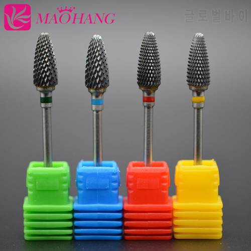 MAOHANG 1pcs higher quality tungsten carbide flame nail drill bit milling cutter for electric drill nail file manicure machine
