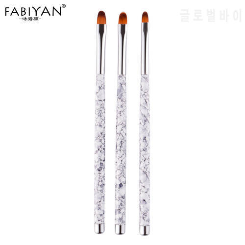 3Pcs Nail Art Brush Acrylic UV Gel Extension Flower Design Painting Drawing Pen Manicure Tools Round Top Cleaning Set