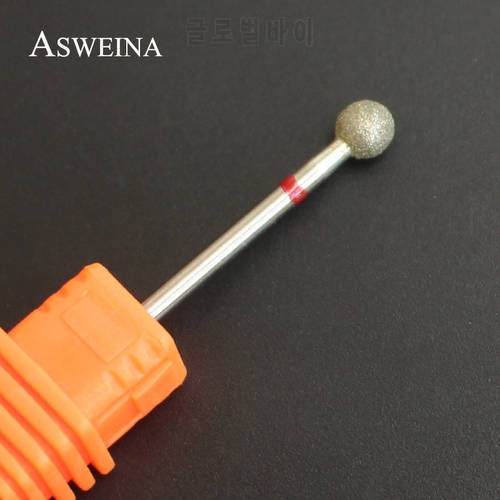 ASWEINA 5.0mm Diamond Ball Nail Drill Bit Rotary Burr Cuticle Clean Bit for Electric Manicure Drill Accessory Nail Beauty Tools