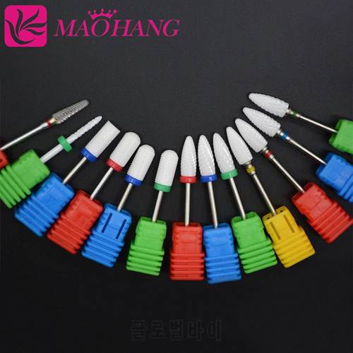 MAOHANG Ceramic Carbide Nail Drill Bit Electric Manicure Machine Accessories Milling Cutter File Tools