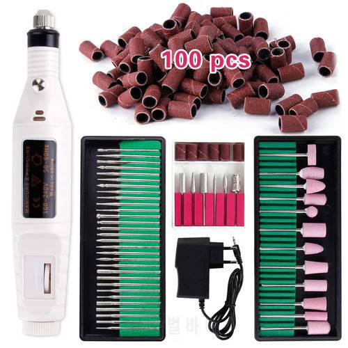 Electric Apparatus for Manicure UV Gel Acrylic Polish Remover Milling Machine Nail Drill Bits Mill Cutter Tools Nail Grinder Set