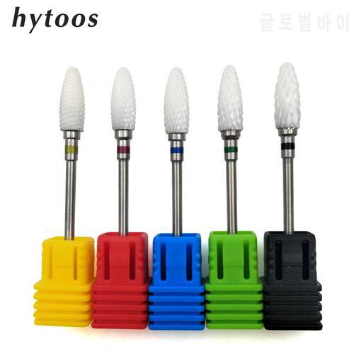 HYTOOS 1Pc Ceramic Nail Drill Bit 3/32 High Quality Ceramic Cutters Manicure Bits Electric Drill Accessories Nail File Tools