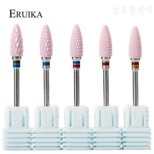 ERUIKA 1PC 3/32 Best Pink Ceramic Nail Drill Bit Bullet Style Electric Rotary Nail File Nail Art Tools Nail Cleaner Salon Bits