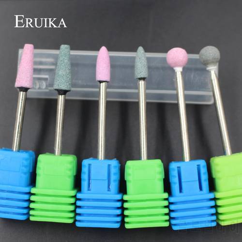 ERUIKA 6PC Ceramic Stone Nail Drill Bit Electric Mills Cutter For Manicure Machine Nail Drill Accessories Pedicure Nail Tools