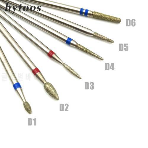 HYTOOS 11 Type Diamond Nail Drill Bit 3/32 Rotary Burr Manicure Cutters Electric Drill Accessories Nail Mills Tool