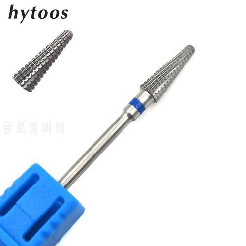 HYTOOS Tungsten Carbide Cone Nail Drill Bit 3/32 Rotary Burr Bits For Manicure Electric Drill Accessories Nail Milling Tool