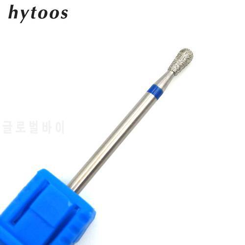 HYTOOS Round Top Diamond Nail Drill Bit 3/32 Rotary Burr Milling Cutter Manicure Cutters Tools Nail Drill Accessories-NC0205D
