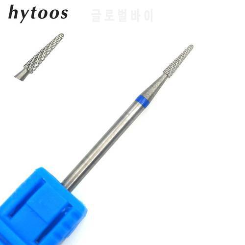 HYTOOS Spear Tungsten Carbide Nail Drill Bit 3/32 Rotary Burr Manicure Bits Drill Accessories Nail Art Tool Gel Removal-L358S