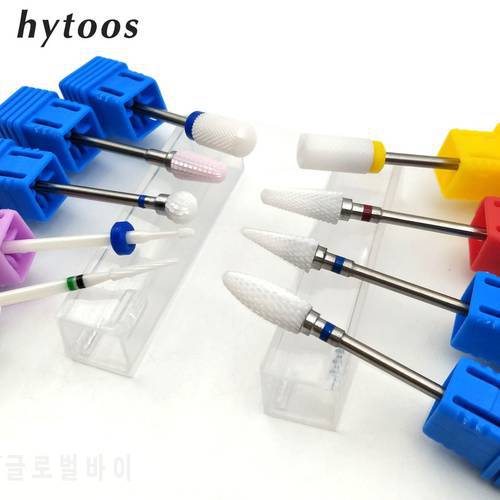 HYTOOS High Quality Nail Drills 3/32 Ceramic Nail Drill Bit Rotary Burr Manicure Cutters Nails Accessories Remove Gel Tools