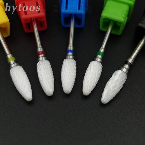 5 Type Ceramic Nail Drill Bit 3/32 Rotary Burr Cutter Bits For Manicure Electric Nail Drill Accessories Nail Milling