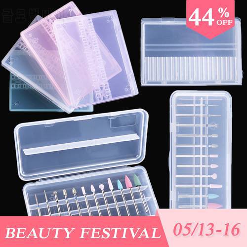 Storage Case for Nail Drill Bits Electric Mill Cutter Holder Container Manicure Drill Acrylic Empty Box Accessories Tool LA994-1