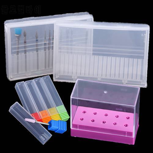 Acrylic Nail Drill Bit Storage Box Empty Stand Display Container Nail Case Cutter for Milling Machine Manicure Accessories BE867