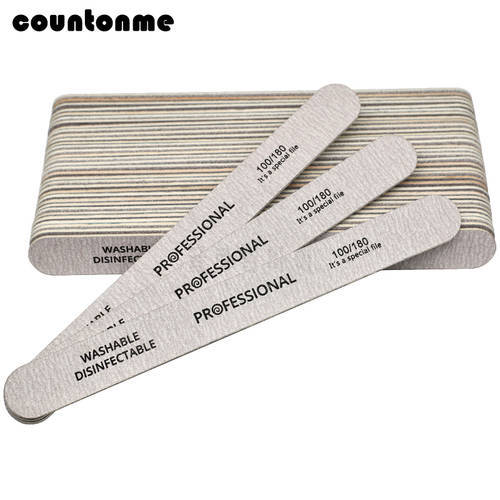 10pcs Wooden Nail Files for Manicure Wood Buffer 100/180 Pedicure Nail Art UV Gel Polisher Grey Thick lime a ongle professionel