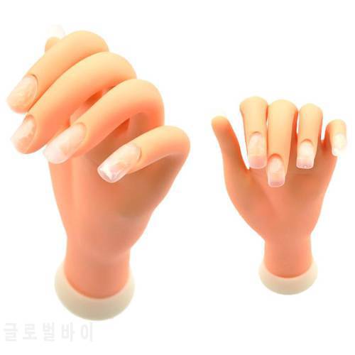 1Pc Flexible Soft Plastic Hand Model Flectional Mannequin Fake Hand Nail Art Practice Display Tool Nails Accessoires Can Bend