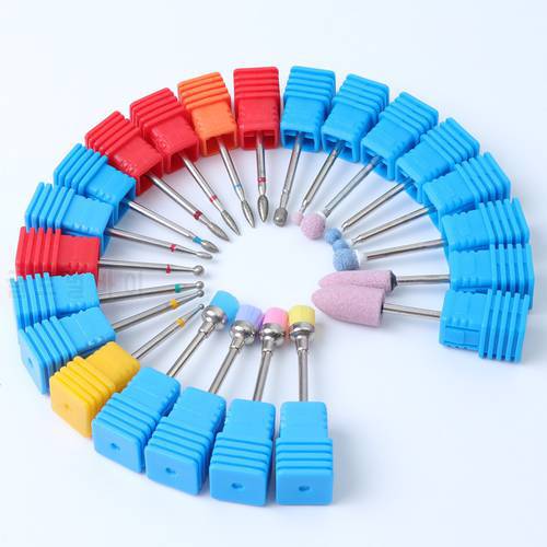 21 Types Diamond Nail Drill Bit Burr Milling Cuticle Cutter for Manicure Machine Electric Nail File Accessories Tool SAGS/M/S
