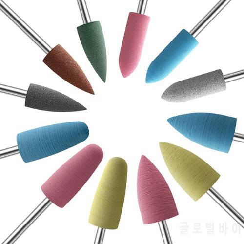 Rolabling 28 Types Rubber Silicone Nail Drill Bit Milling Cutter Polishing Tools Nail Buffer Bits Manicure Drill Accessories