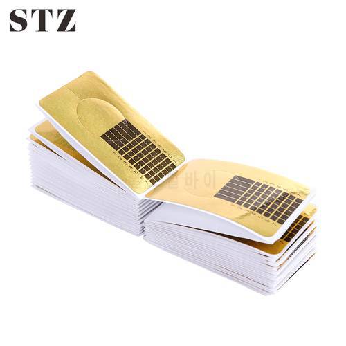 STZ 100pcs/Set Nail Art Guide Form Extension Stickers Acrylic French Tips Gel Polishing Nails Manicure Accessories Tools NJ070