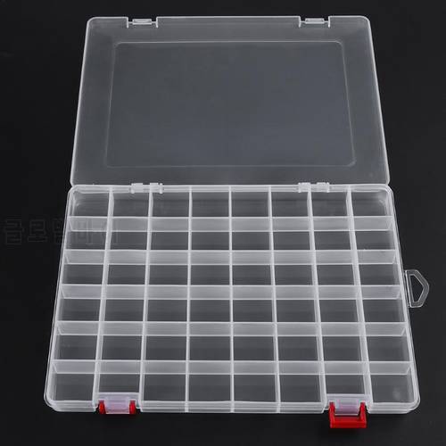 48 Compartments Nail Rhinestone Decoration Container Box Transparent PP Plastic Jewelry Earring Storage Case Organizer