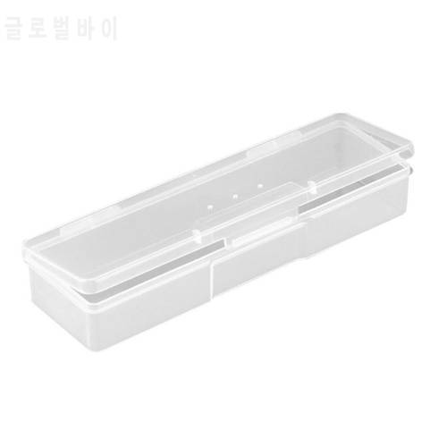 Translucent Nail Art Accessories Tools Storage Box Rectangle Nails Dotting Drawing Studs Brushes Holder Manicure Organizer Case