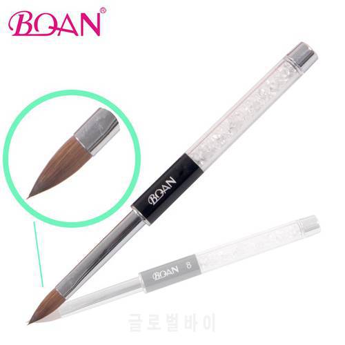 BQAN 1 Pc 2 Acrylic Nail Art Brush Kolinsky Sable Hair Manicure Art Tool Nail Art Painting Pen Powder Liquid Tool