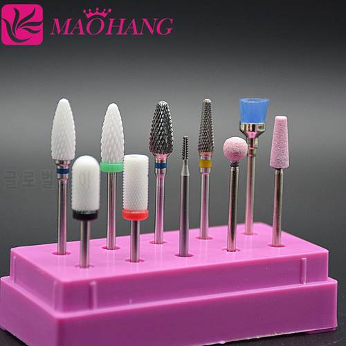MAOHANG 1PC ceramic milling cutter nail drill bit for remove surface gel polish varnish electric drill pedicure machine tools