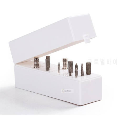 1pc nail drill bit holder nail art electric machine storage box pedicure stand plastic container manicure tools