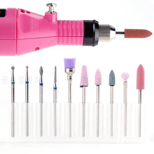 10pcs Nail Drill Bits Set Nail File Electric Machine for Manicure Rotary Burrs Polishing Tools Ceramic Milling Cutter Clean File