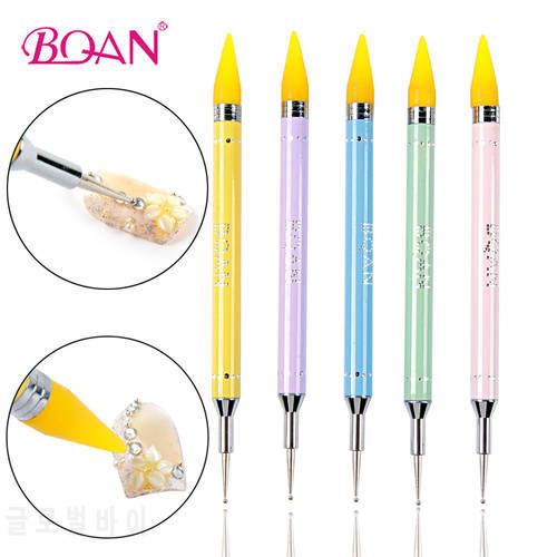 BQAN Dual-ended Wax Dotting Pencil for Pick Up Nail Rhinestones Gel Applicator Nail Art Care Decoration Accessories