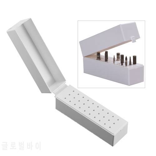 30 Holes Nail Drill Grinding Bit Holder Box Display Storage Container Stand Manicure Nail Art Tool Display Rack 262497