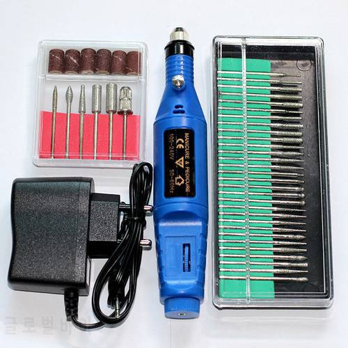 Mini Nail Styling Drill Set Manicure Machine Toolkit Pedicure Rotary Tools Carving Drill Set Drill Accessories Sanding Engraving
