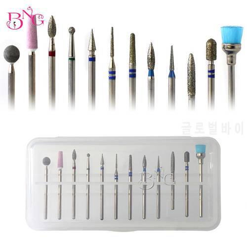 BNG 10/30pcs Diamond Nail Drill Bits Set Milling Cutter Rotary Burr Cutter Clean Files for Electric Manicure Machine Accessory