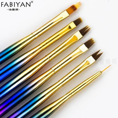 Nail Art Brush Painting Line Flat French Petal Gradient Draw Pen Tips Design Flower Tools Acrylic UV Gel Polish Manicure