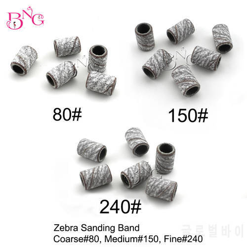 200/500pcs Zebra Sanding Bands Machine Nail Drill Bits Pedicure Rasp Foot Care Polishing Manicure Gel Polish Remover Replacement