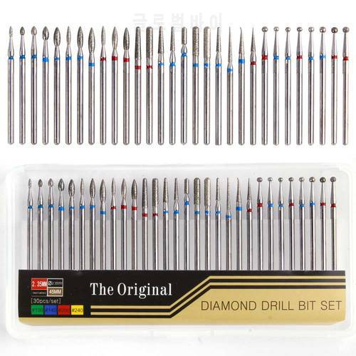 30pcs Steel 30 Type Diamond Cutters for Manicure Machine Apparatus Milling Cuticle Cutter Electric Nail Drill Bits Rotary Burr