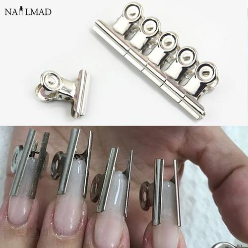 6pcs Curvature Clips Rusian C Curve Nail Pinching Tool Stainless Steel Acrylic Nail Pincher Clips