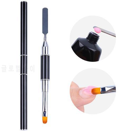 1pc Double Side Nail Art Brush Spatula Poly Nail Gel Pen Manicure Tip Extension Acrylic Builder Accessory Rod Tool