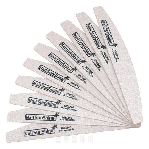10Pcs/lot Wooden Nail Files 180/240 Nail Buffer For Manicure Grey Boat Thick Sandpaper Sanding File Emery Board Limas Salon Tool