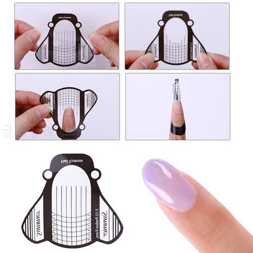100/50pcs Gel Extension Sticker Nail Forms Nail Art French Acrylic UV Gel Tips Extension Honeybee Shape Nail Manicure Tools