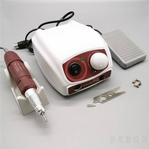 35000RPM Strong 210 120 Micromotor Handpiece Strong 207B Control Box Electric Nail Drill Machine Manicure Kit Nail Art Equipment