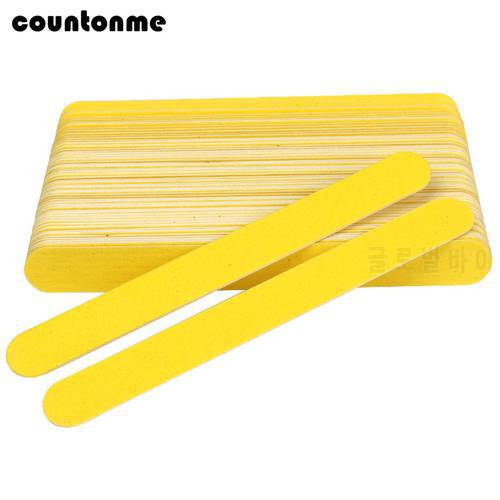 10pcs Yellow Double Sided Wooden Nail Files 180/240 Disposable Sandpaper Nail File for gel nails de limas Buffer Nail Salon Tool