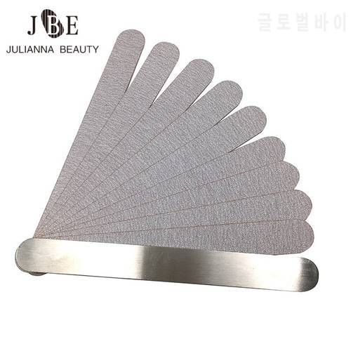 1 Set (10 pcs) Grey Nail File Replacement Pads For Metal Nail File Disposale Sandpaper Pads Double Sided Nail Tool 80/100/180