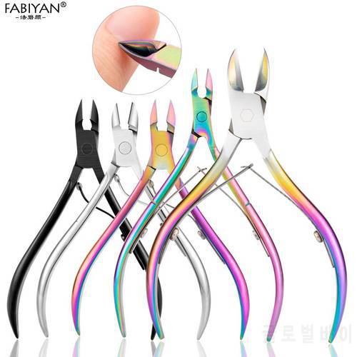 Stainless Steel Rainbow Nail Art Nippers Dead Skin Remover Cuticle Scissors Manicure Clipper Trimmer Finger Pedicure Plier Tools